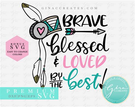 Download Free Brave, Blessed and Loved by the Best SVG cut file Images